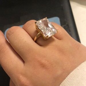14k huge CZ ring
